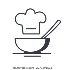 Soup outline icon. food concept