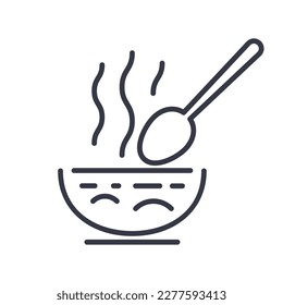 Soup outline icon. hot broth