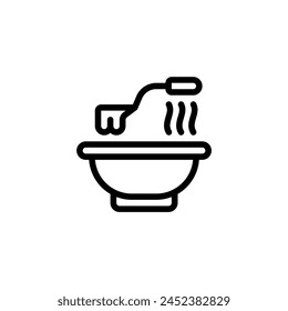 soup outline icon and illustration