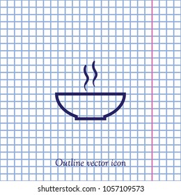 Soup outline icon, vector design element