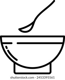 Soup outline icon vector illustration