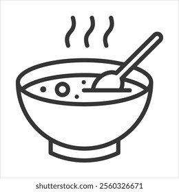 Soup Outline Icon Vector Illustration