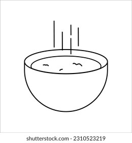 Soup Outline Illustration Icon Isolated On White Background