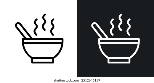 Soup outlined icon vector collection.