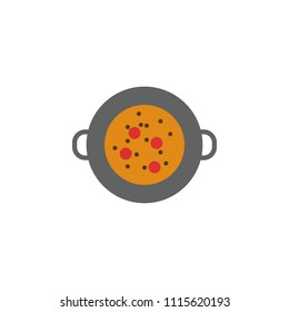 soup in a pan colored illustration. Element of colored food icon for mobile concept and web apps. Detailed soup in a pan icon can be used for web and mobile on white background