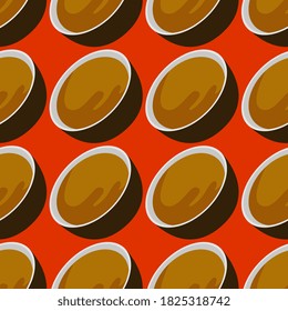 Soup pattern, seamless pattern on red background.