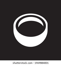 soup plate with black icon on white background