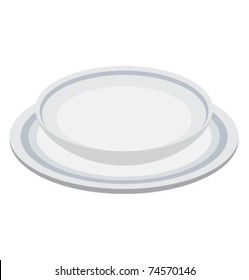 Soup plate cartoon vector illustration