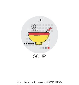 Soup Plate Cooking Utensils Kitchen Equipment Appliances Icon Vector Illustration