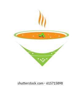 Soup plate with crumbled herbs vector icon