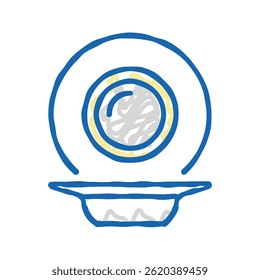 soup plate doodle icon sketch vector. soup plate sign. isolated symbol illustration