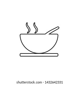 soup in a plate icon. Element of web for mobile concept and web apps icon. Outline, thin line icon for website design and development, app development