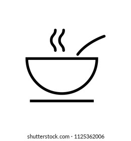 Soup plate icon. Linear soup plate vector icon. 