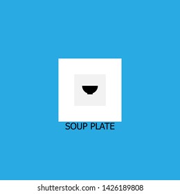 soup plate icon sign signifier vector