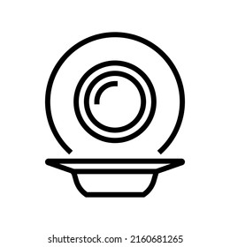 soup plate line icon vector. soup plate sign. isolated contour symbol black illustration