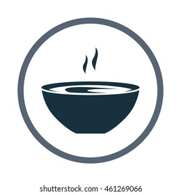 Soup in the plate simple icon on the background