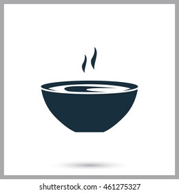 Soup in the plate simple icon on the background