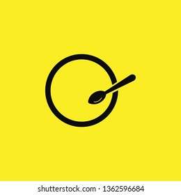 soup plate spoon icon vector