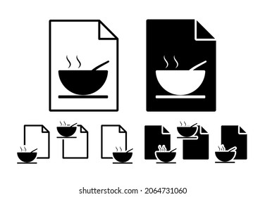 Soup in a plate vector icon in file set illustration for ui and ux, website or mobile application