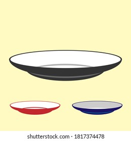 Soup plates icon set. Tree different isolated kind of images for any use. Flat, cartoon style for web design. Vector eps 10
