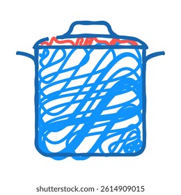 soup pot cooking doodle icon sketch vector. soup pot cooking sign. isolated symbol illustration