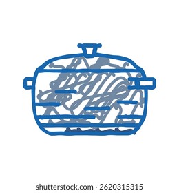 soup pot cooking doodle icon sketch vector. soup pot cooking sign. isolated symbol illustration