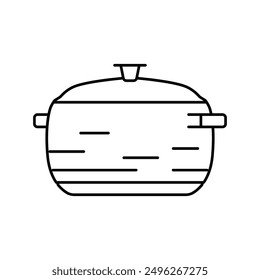soup pot cooking line icon vector. soup pot cooking sign. isolated contour symbol black illustration