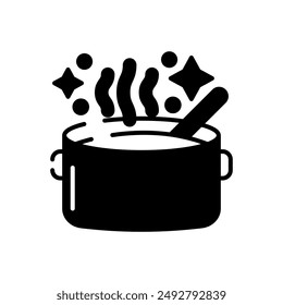 Soup Pot Glyph Icon, Vector illustration
