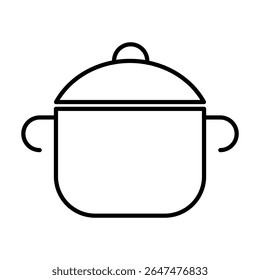 Soup pot icon. Kitchenwareicon. Line vector kitchen utensil and tool illustration