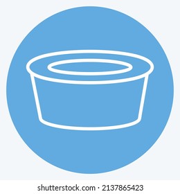 Soup Pot Icon in trendy blue eyes style isolated on soft blue background