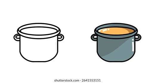 soup pot vector design illustration, pot icon, pot logo, good as sticker.