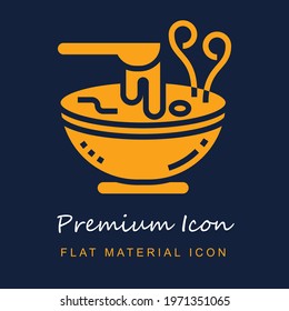 Soup premium material ui ux isolated vector icon in navy blue and orange colors