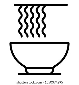 Soup ramen icon. Outline soup ramen vector icon for web design isolated on white background