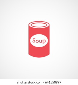 Soup Red Flat Icon On White Background