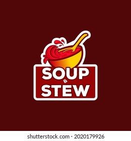 soup restaurant cartoon logo vector illustration