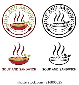 soup and sandwich labels set