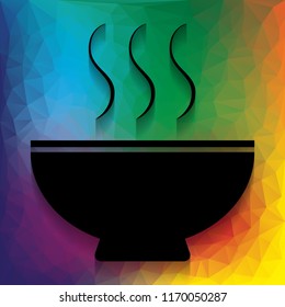 Soup sign. Vector. Flat style black icon on white.