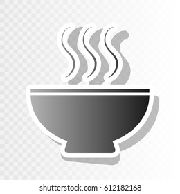 Soup sign. Vector. New year blackish icon on transparent background with transition.