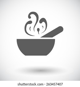Soup. Single flat icon on white background. Vector illustration.