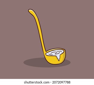 Soup spoon hand drawing illustration