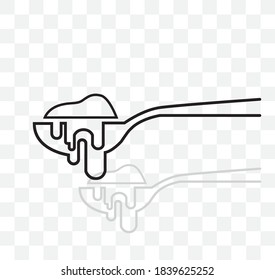 icono de sopa en cuchara para fondo.