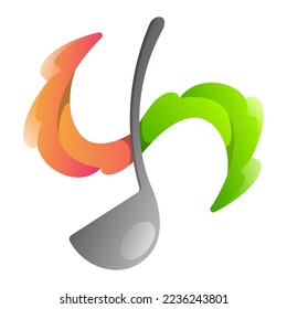 Soup Spoon icon logo colorful modern style