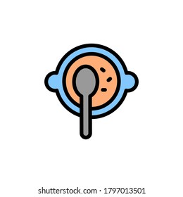 Soup spoon icon. Simple color with outline vector elements of vegetarian food icons for ui and ux, website or mobile application