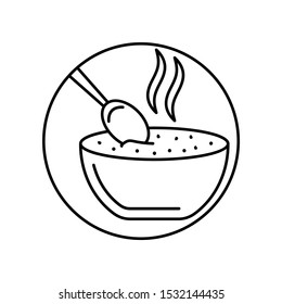 Soup, spoon icon. Simple line, outline vector of take away icons for ui and ux, website or mobile application