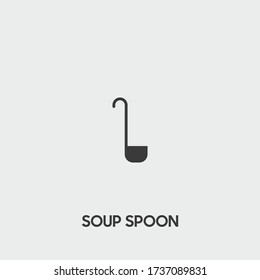 soup spoon icon. soup spoon vector on gray background