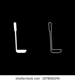 Soup spoon ladle scoop Kitchenware icon white color vector illustration flat style simple image set