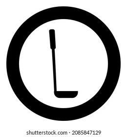 Sopa cuchara cuchara cuchara cuchara Icono de cocina en círculo color negro ilustración vectorial estilo de contorno sólido simple