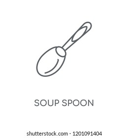 Soup Spoon linear icon. Soup Spoon concept stroke symbol design. Thin graphic elements vector illustration, outline pattern on a white background, eps 10.