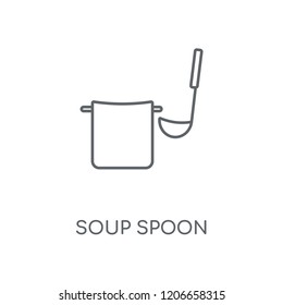 Soup Spoon linear icon. Soup Spoon concept stroke symbol design. Thin graphic elements vector illustration, outline pattern on a white background, eps 10.
