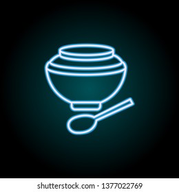 soup with a spoon neon icon. Elements of Food set. Simple icon for websites, web design, mobile app, info graphics
